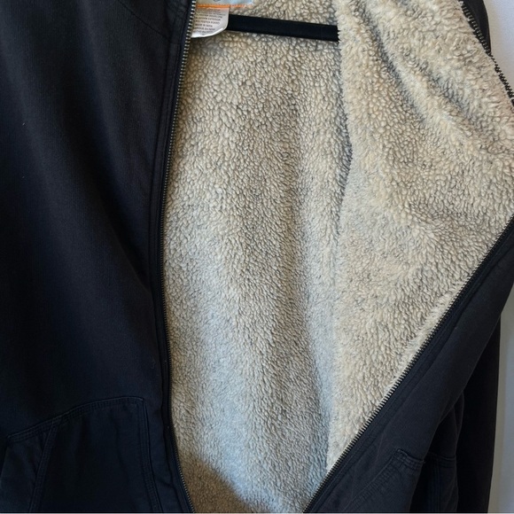 Quiksilver sherpa lined hoodie L large Black Full zip Mens Hooded sweatshirt - Picture 9 of 10